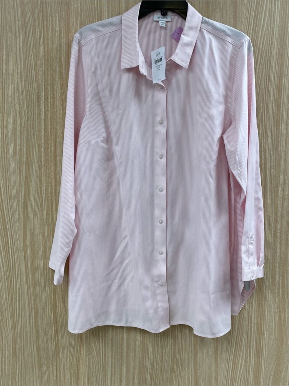 J. Jill pink pinstripe top size LP NEW